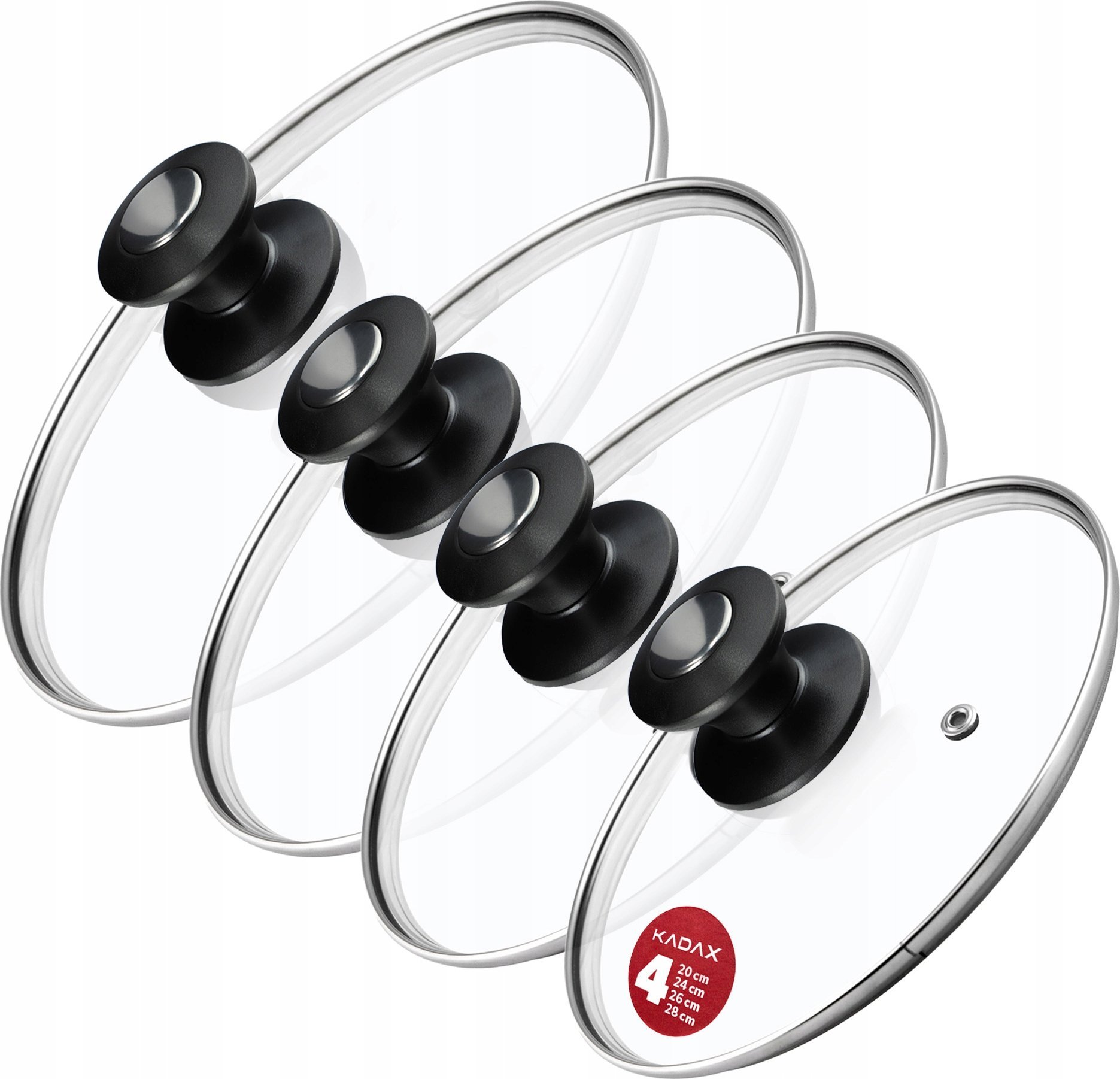 Kadax KADAX Pokrywka Szklana Zestaw Pokryw 20/24/26/28cm