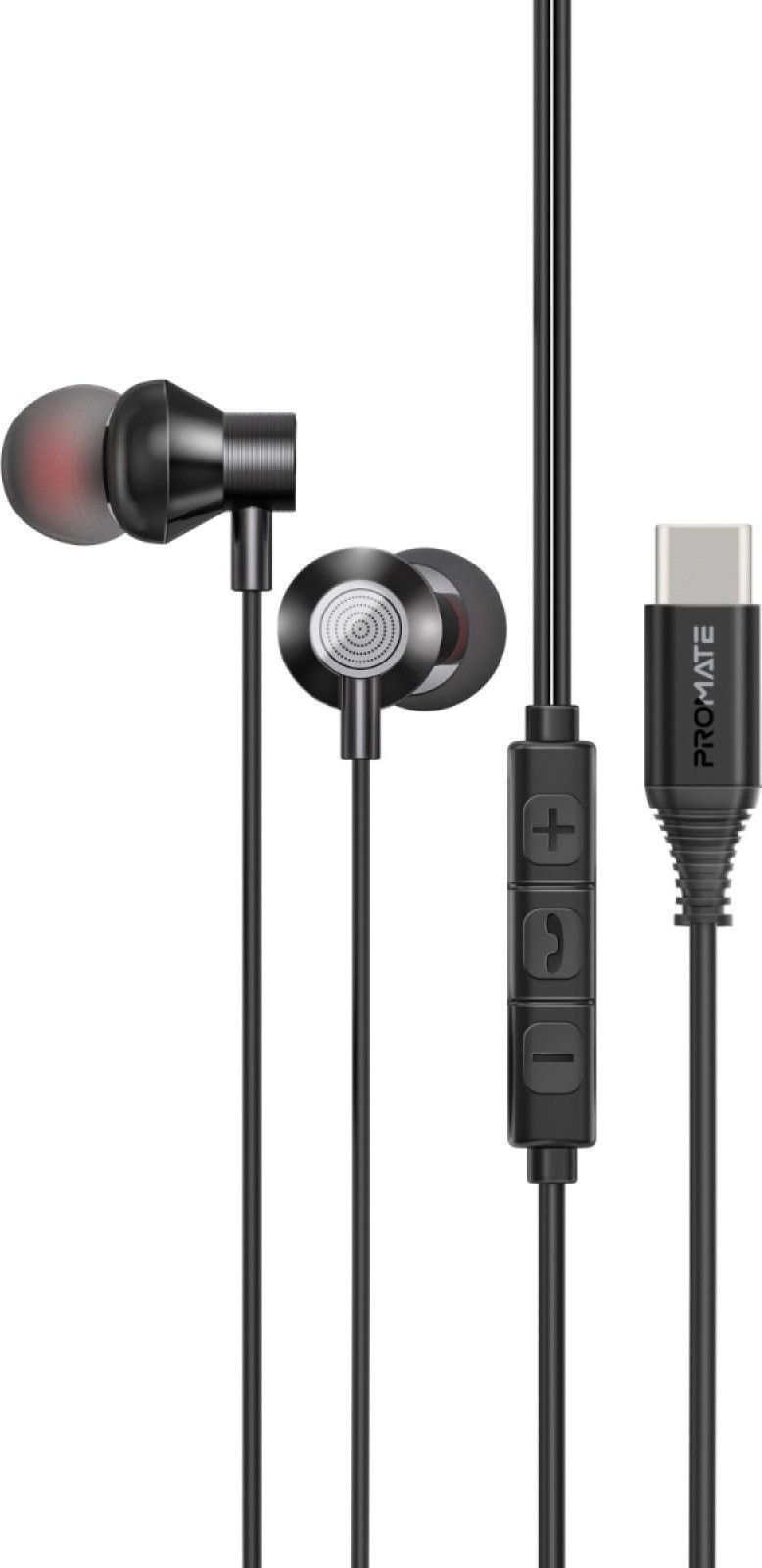Promate Silken-C Ergonomic Stereo In-Ear Wired Earphones USB-C / 1.2m