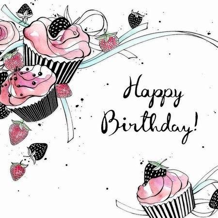 Clear Creation Karnet urodzinowy Swarovski kwadrat babeczki (CL2504)