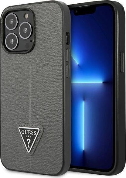 Guess GUHCP13LPSATLG iPhone 13 Pro / 13 6,1" srebrny/silver hardcase SaffianoTriangle Logo