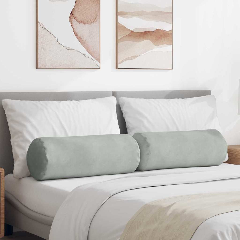 vidaXL Poduszki Wałkowe 2 pcs Jasnoszary 25 x 70 cm