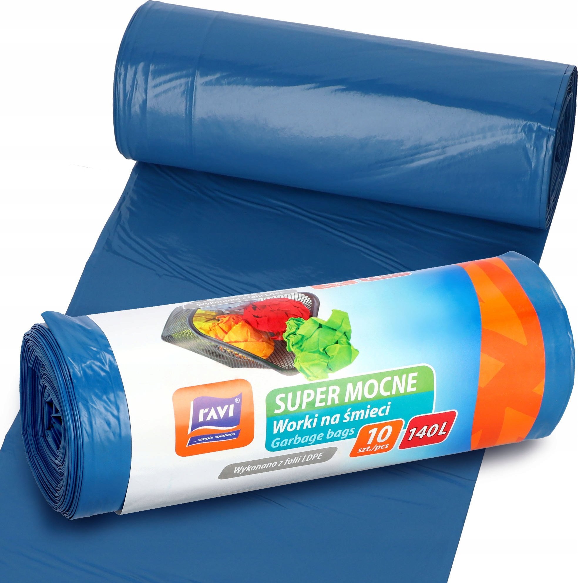 Kosz na śmieci Kadax Worki Na Śmieci Super Mocne Niebieskie 140 L 10szt