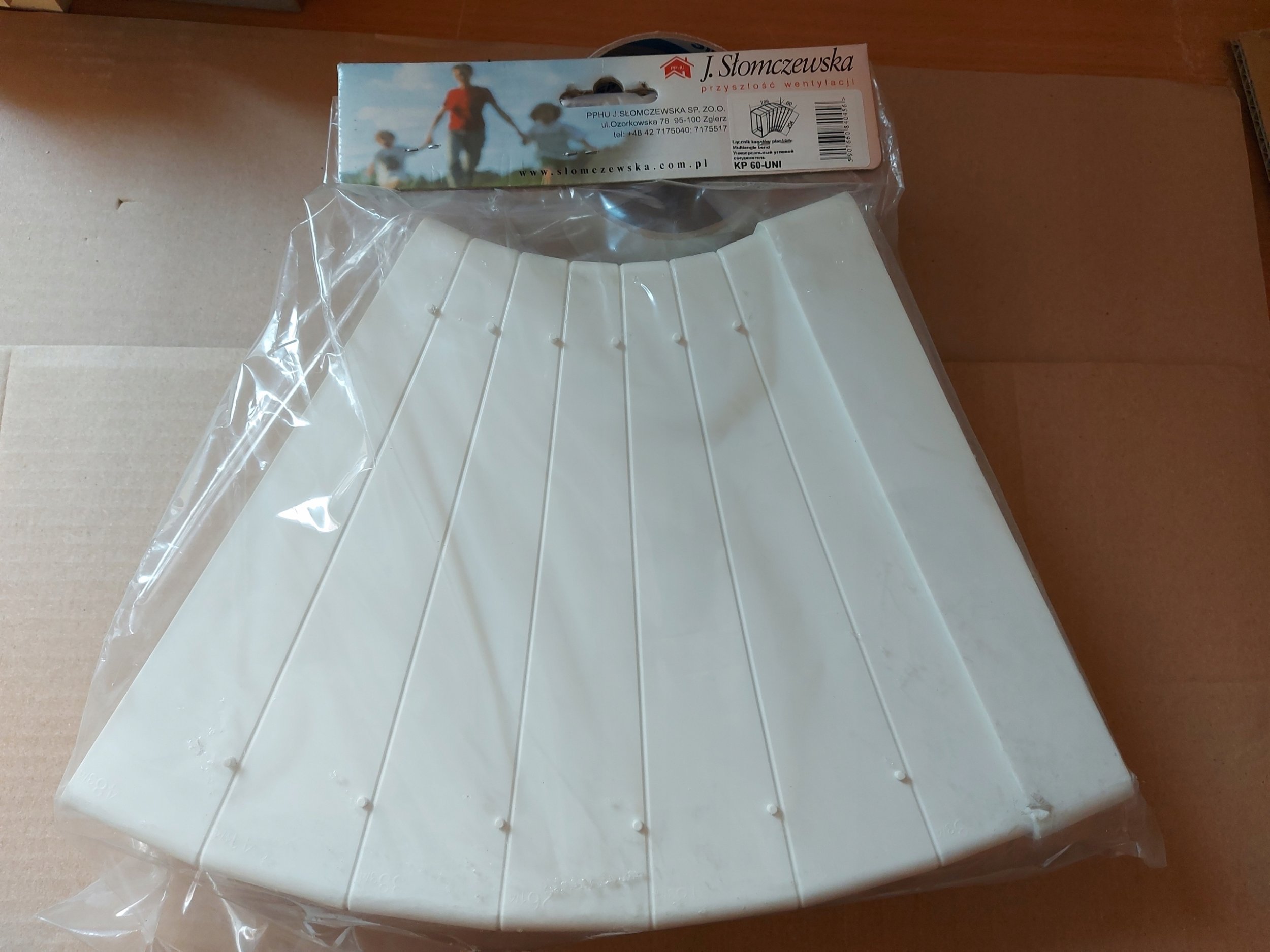 Kolano wielokątowe 204x60mm białe KP60-UNI