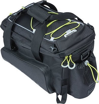 Basil Torba na bagażnik BASIL MILES TARPAULIN TRUNKBAG XL PRO 9-36L, 100% wodoodporna black lime (bez płytki mocującej) (NEW 2024)
