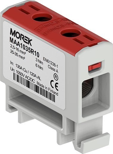 Złączka szynowa czerwona 2,5-35mm Morek MAA1035R10 MOREK