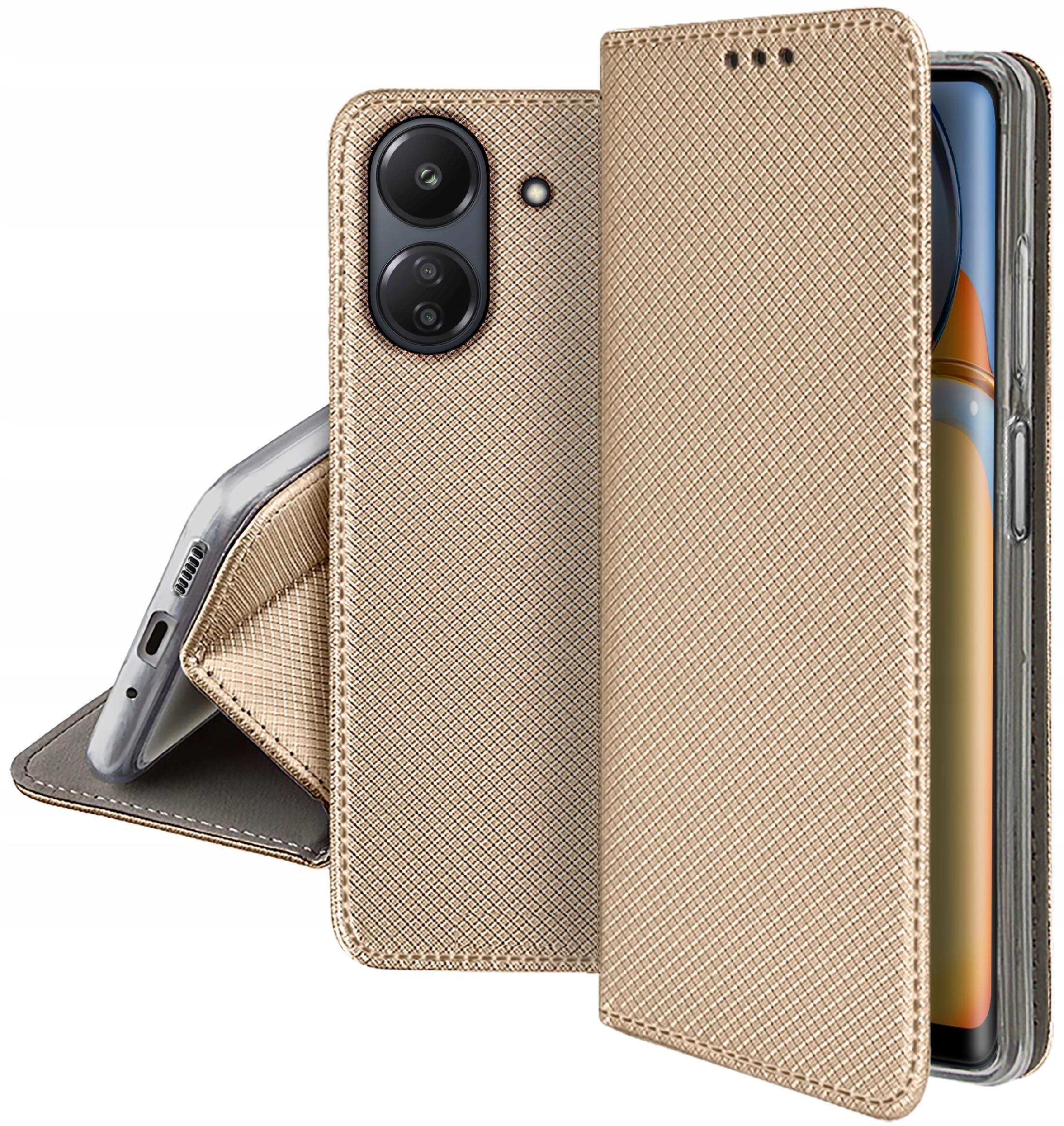 Etui do Xiaomi Redmi 13C | Poco C65 SMART MAGNET CASE PORTFEL + SZKŁO 9H