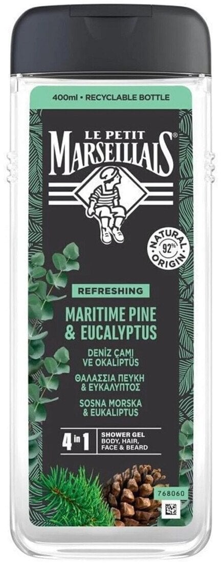 Le Petit Marseillais Żel pod prysznic 4w1 sosna morska eukaliptus 400ml