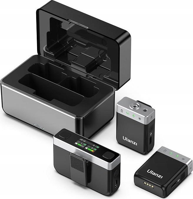 Mikrofon Ulanzi 2x Mikrofon Bezprzewodowy Krawatowy do Telefonu Aparatu Kamery / Pamięć 8GB / Zasięg 100m / Ulanzi AM-18