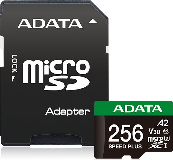 Karta ADATA Speed Plus MicroSDXC 256 GB Class 3 UHS-I/U3 A2 V30 (UD256GUI3V30A2SP-RA1)