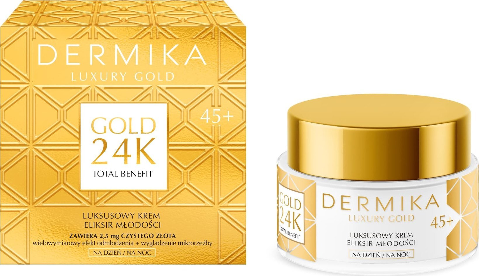 Dermika Luxury Gold 24K Krem do twarzy na dzień i noc 45+ 50ml