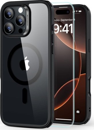 ESR ESR CLASSIC HYBRID HALOLOCK MAGSAFE & TEMPERED GLASS IPHONE 16 PRO CLEAR/BLACK