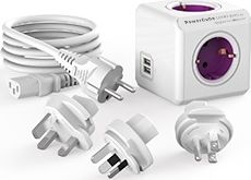 PowerCube Przedłużacz ReWirable USB 1m + wtyczki Travel Plug różowy (1811/DERU3P)