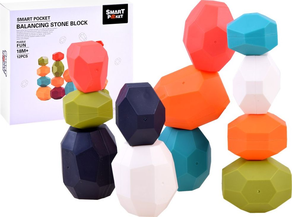 Jokomisiada Klocki KAMIENIE układanka balans piramida ZA3990