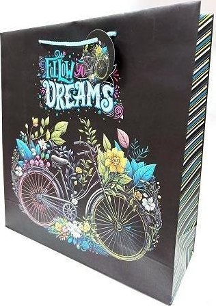 Torebka ozdobna matowa 35x37x12cm rower GB23158
