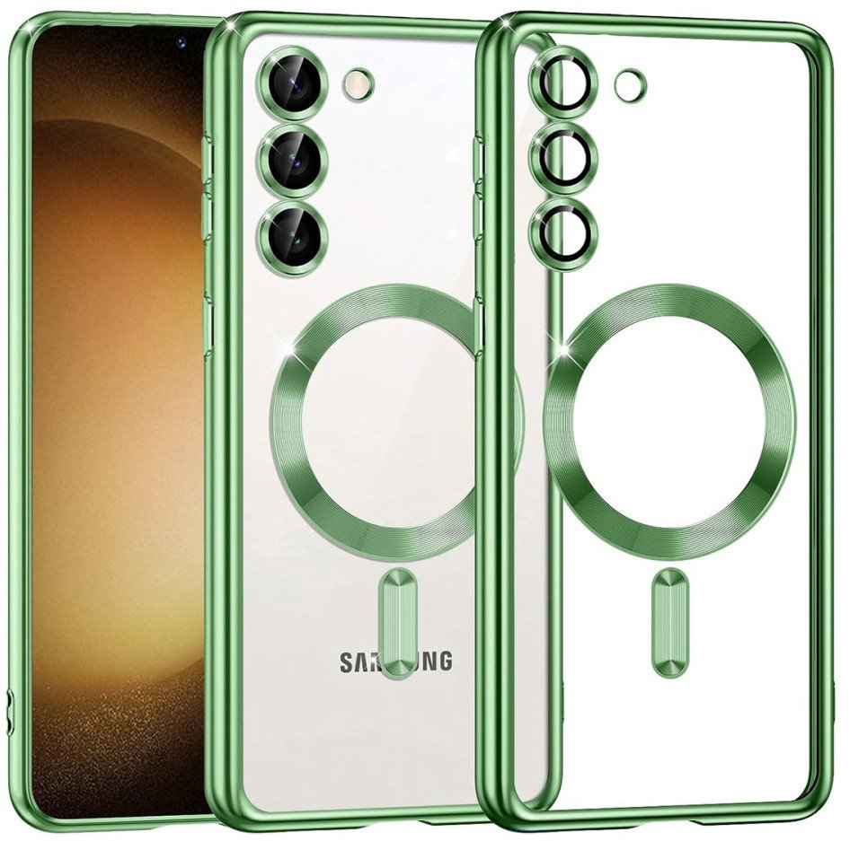 Etui Supero magnetyczne tpuplating do Galaxy S23, przezroczysto-zielone