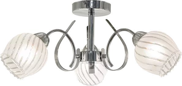 Lampa sufitowa Mdeco Klasyczna lampa sufitowa ELM7138/3 8C szklane klosze chrom
