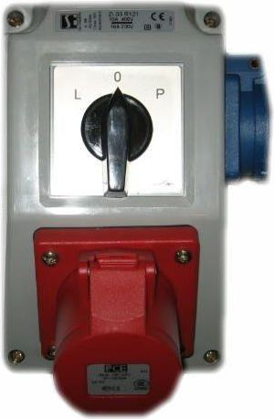 Spamel Zestaw instalacyjny z gniazdem 32A 5P+2P+Z L-0-P czerwony (ZI05R461)