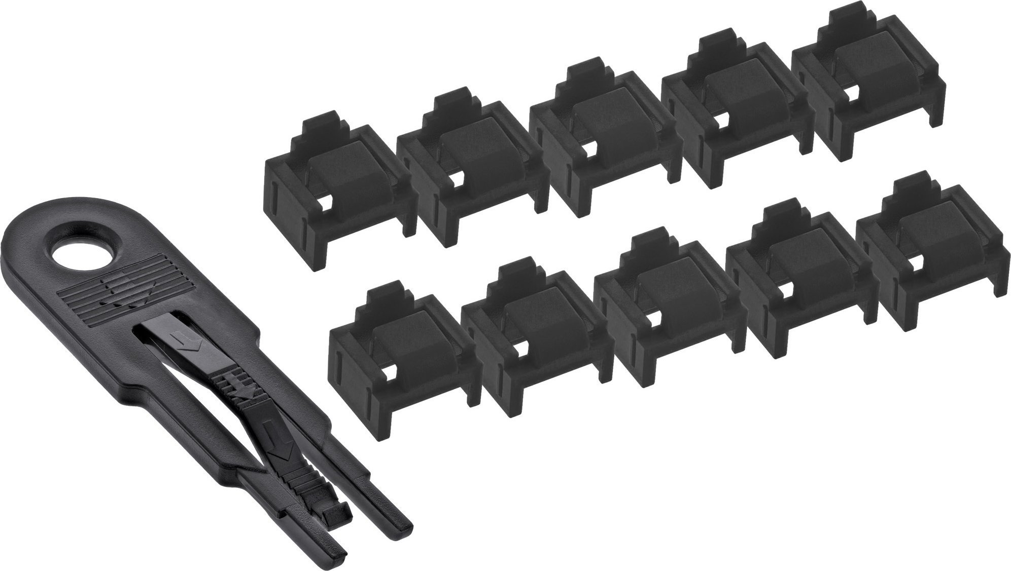 InLine InLine® RJ45 port blocker, starter set with 10 blockers and key, black