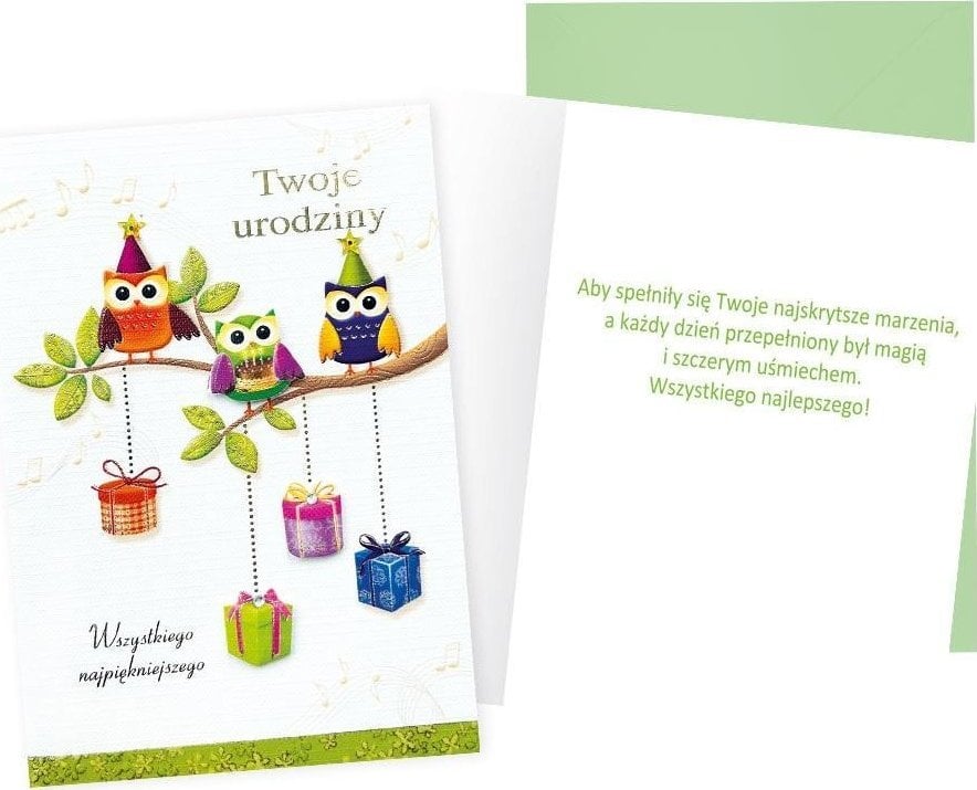 Karnet B6 Urodziny (sowy)