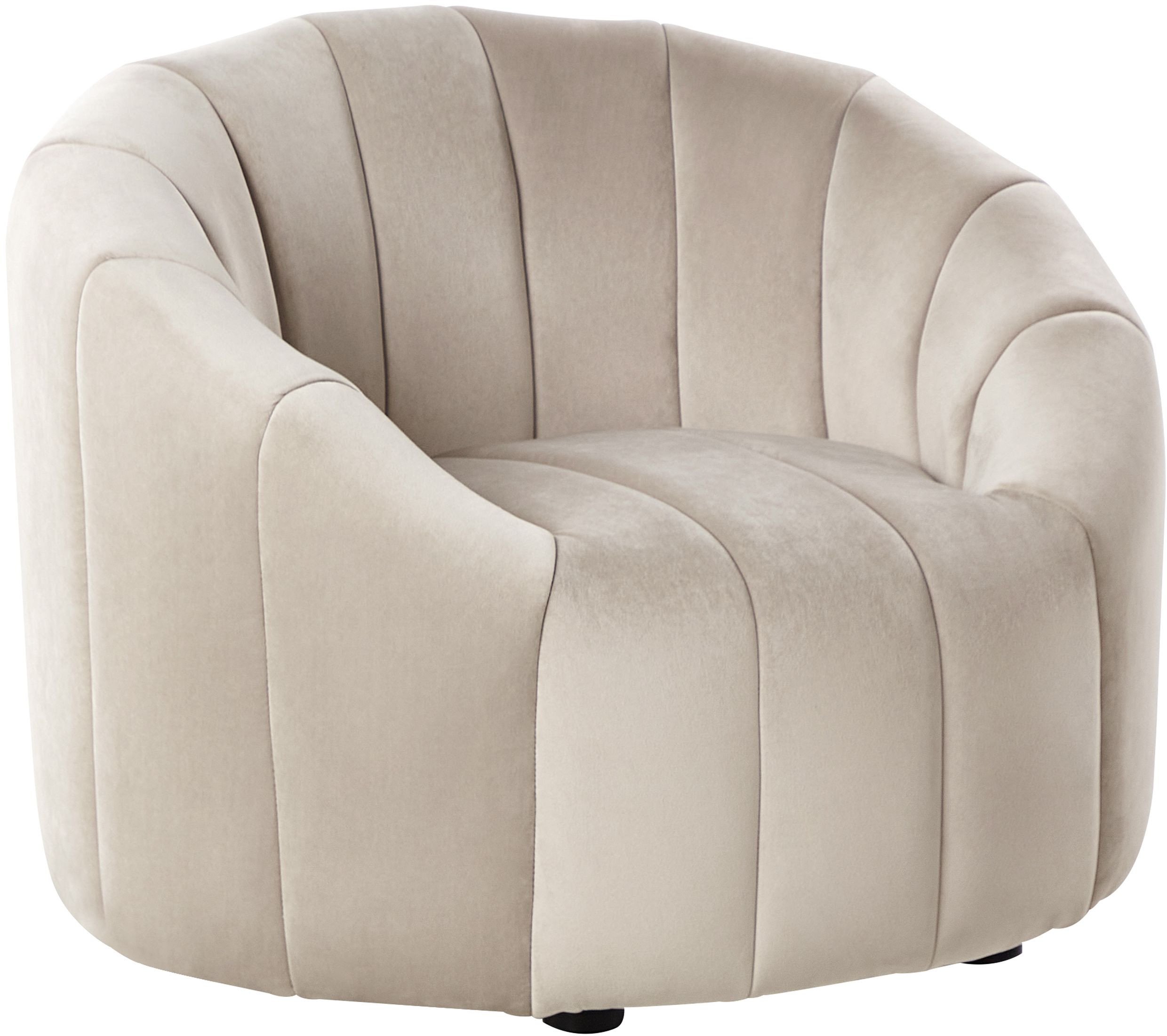 Fotel MALUNG Welur Beżowy