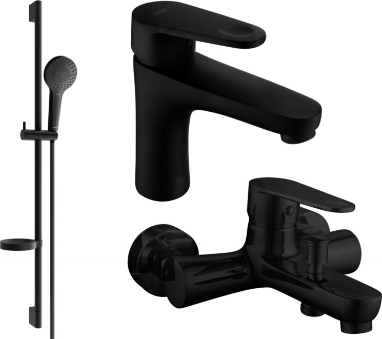 Mexen Mexen Kama DS05 zestaw wannowy, czarny - 72503DS05-70