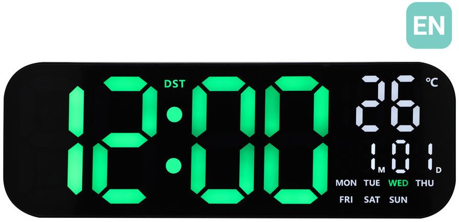 JVD Zegar sieciowy LED stoper timer z pilotem DH9016.2 cyfry 13 cm, wersja angielska