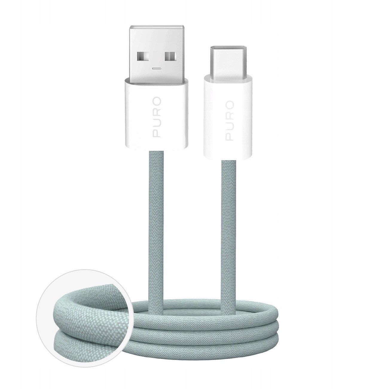 Kabel USB Puro USB-A - USB-C 1.5 m Zielony (8018417498763)