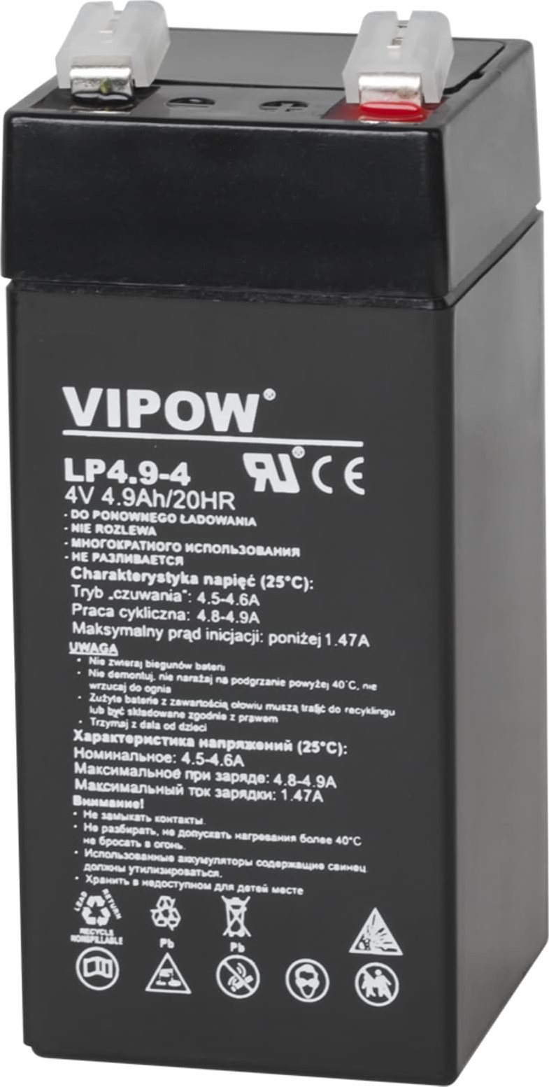Akumulator 4V 4,9Ah żelowy Vipow UPS zabawki wagi