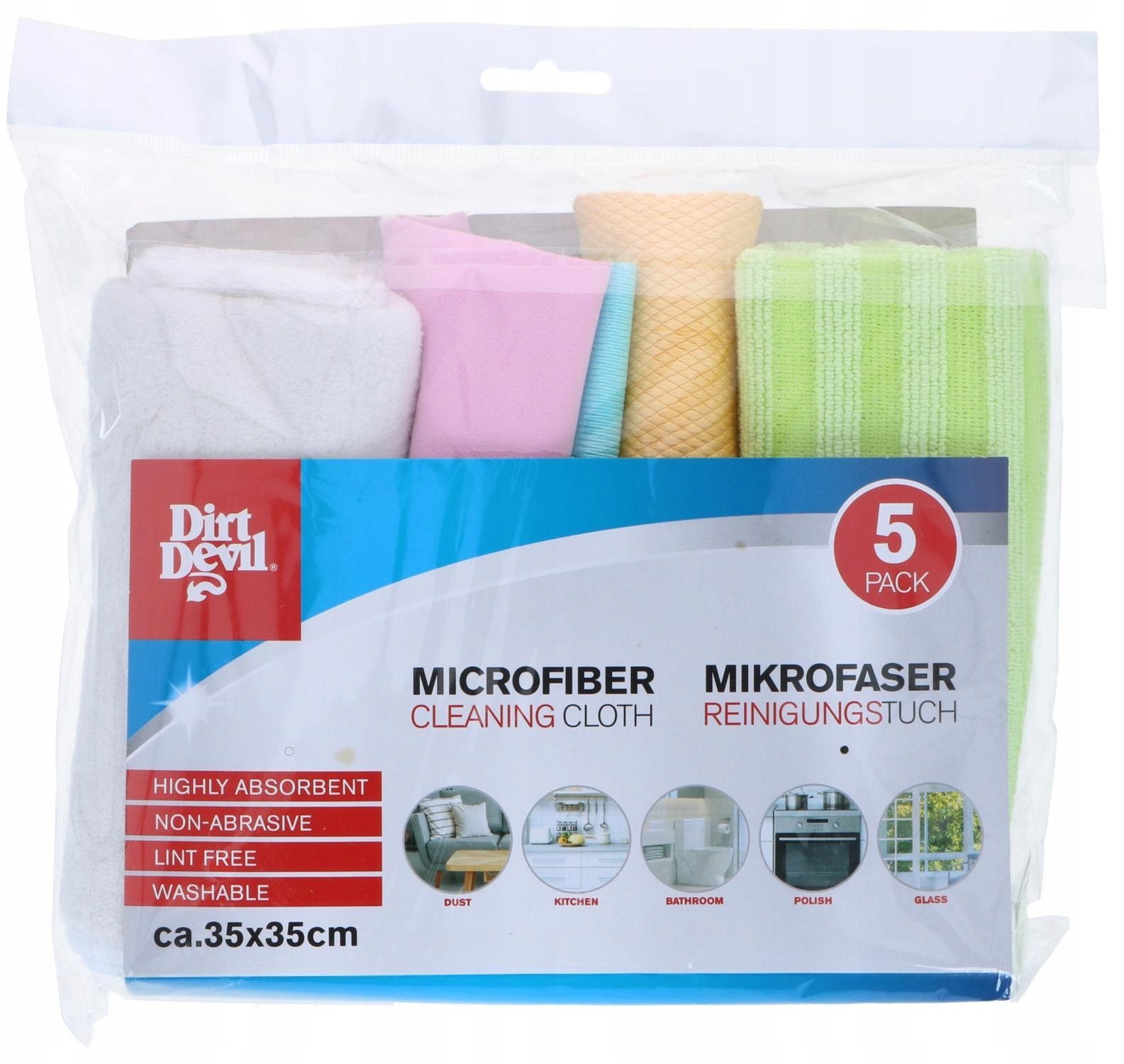 Zestaw ściereczek z mikrofibry Dirt Devil 5 szt 35 x 35 cm