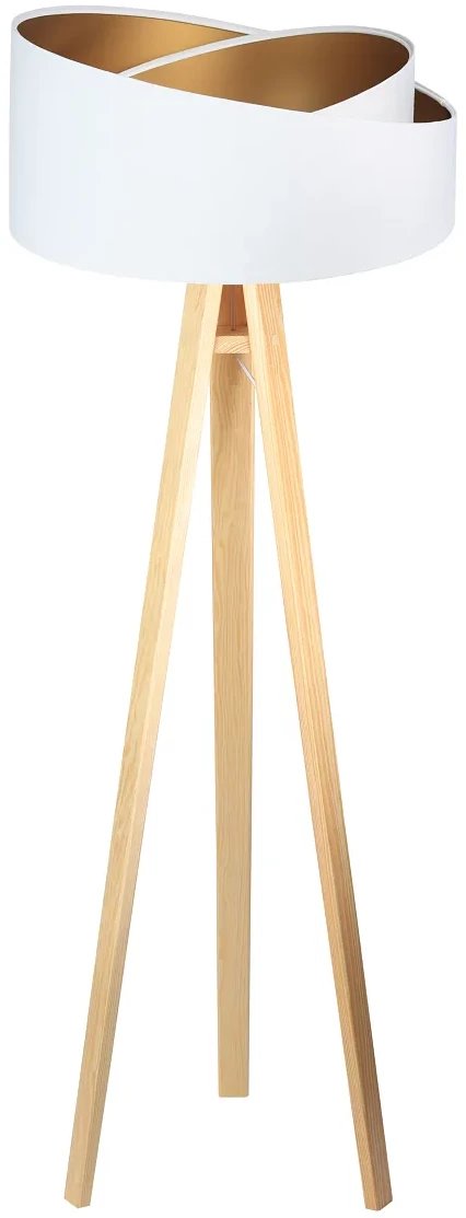 Lampa stojąca GEMSTONE biała/złota/sosna BPS KONCEPT