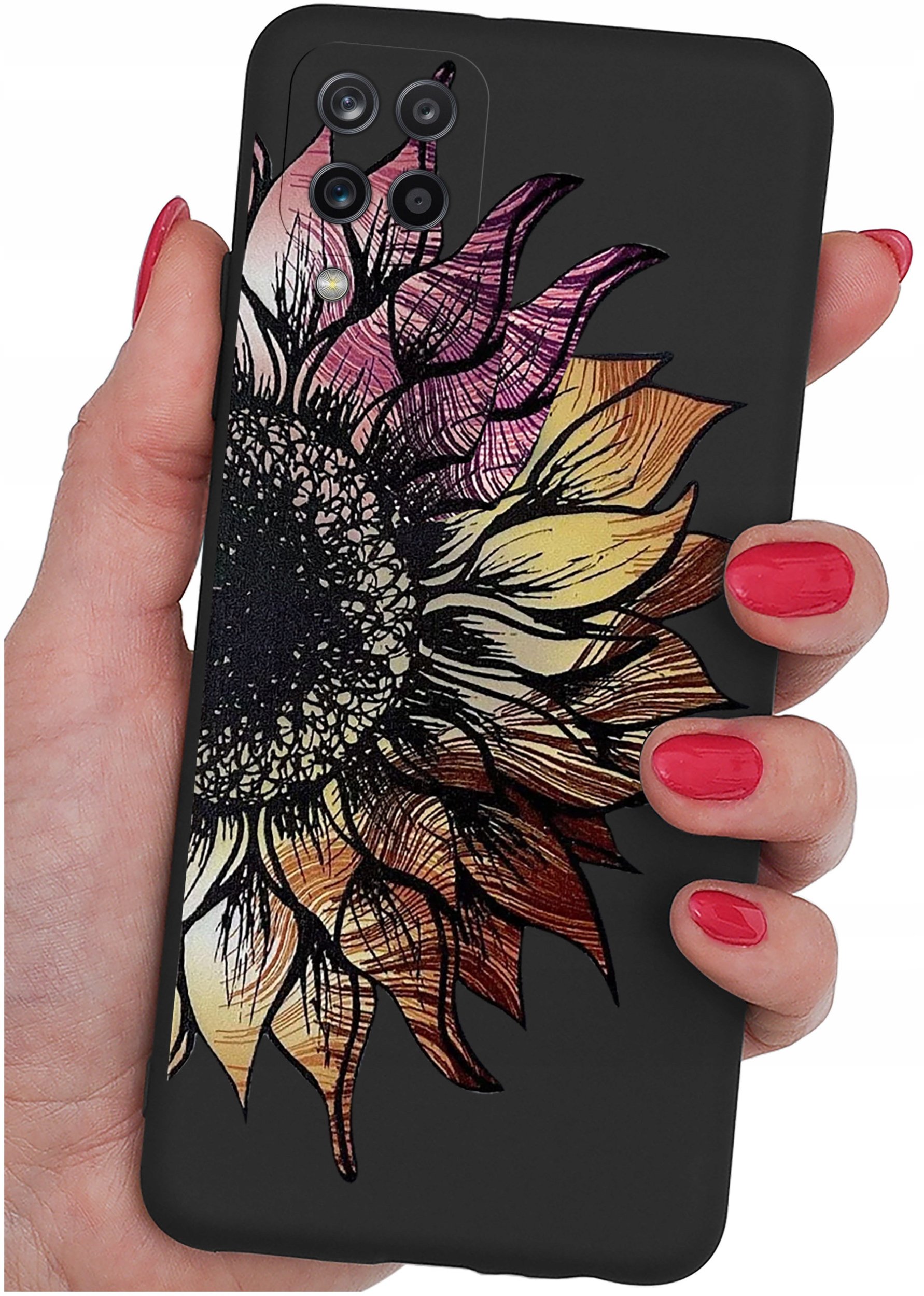 Etui do Samsung Galaxy A12|M12 WZORY |SILIKONOWE MATT CASE + SZKŁO 9H