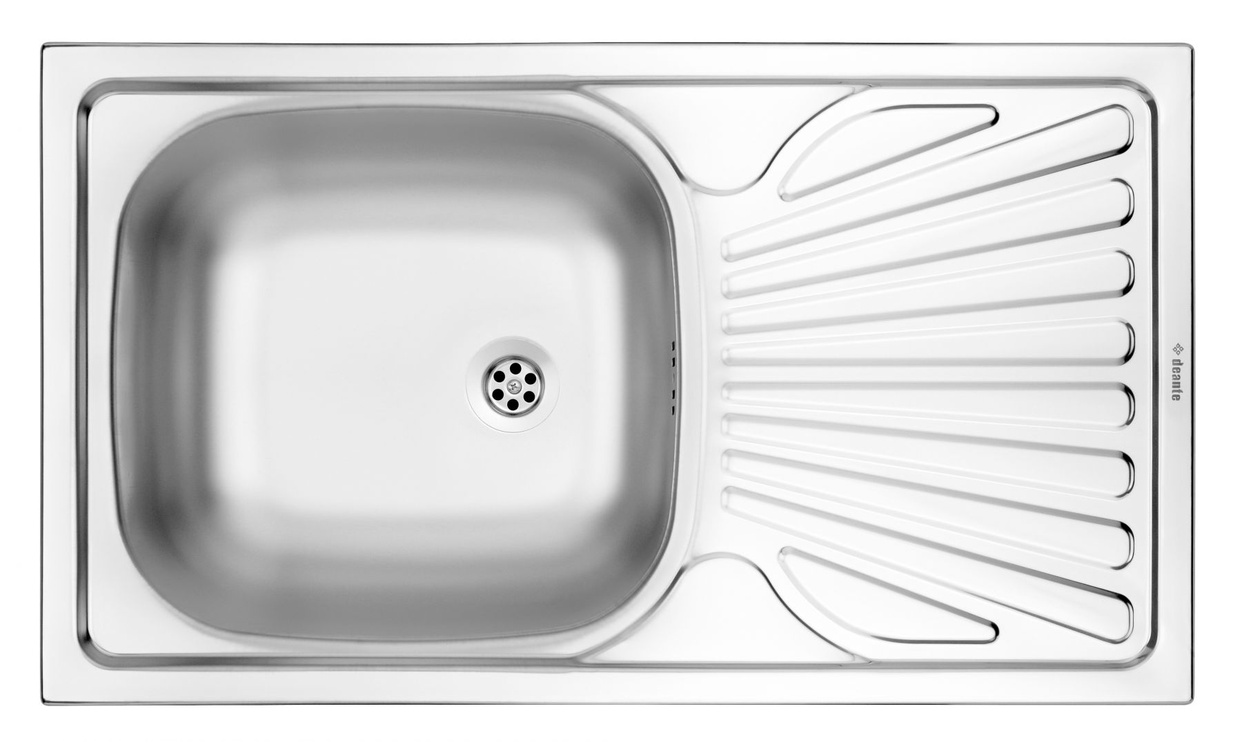 Zlewozmywak Deante Zlewozmywak 1-komorowy TECHNO z ociekaczem 76x43cm stal szlachetna + osprzęt - ZMU 0110