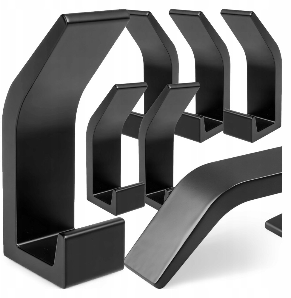 WIESZAK HACZYK ŚCIENNY CZARNY 5 SZTUK KANZA