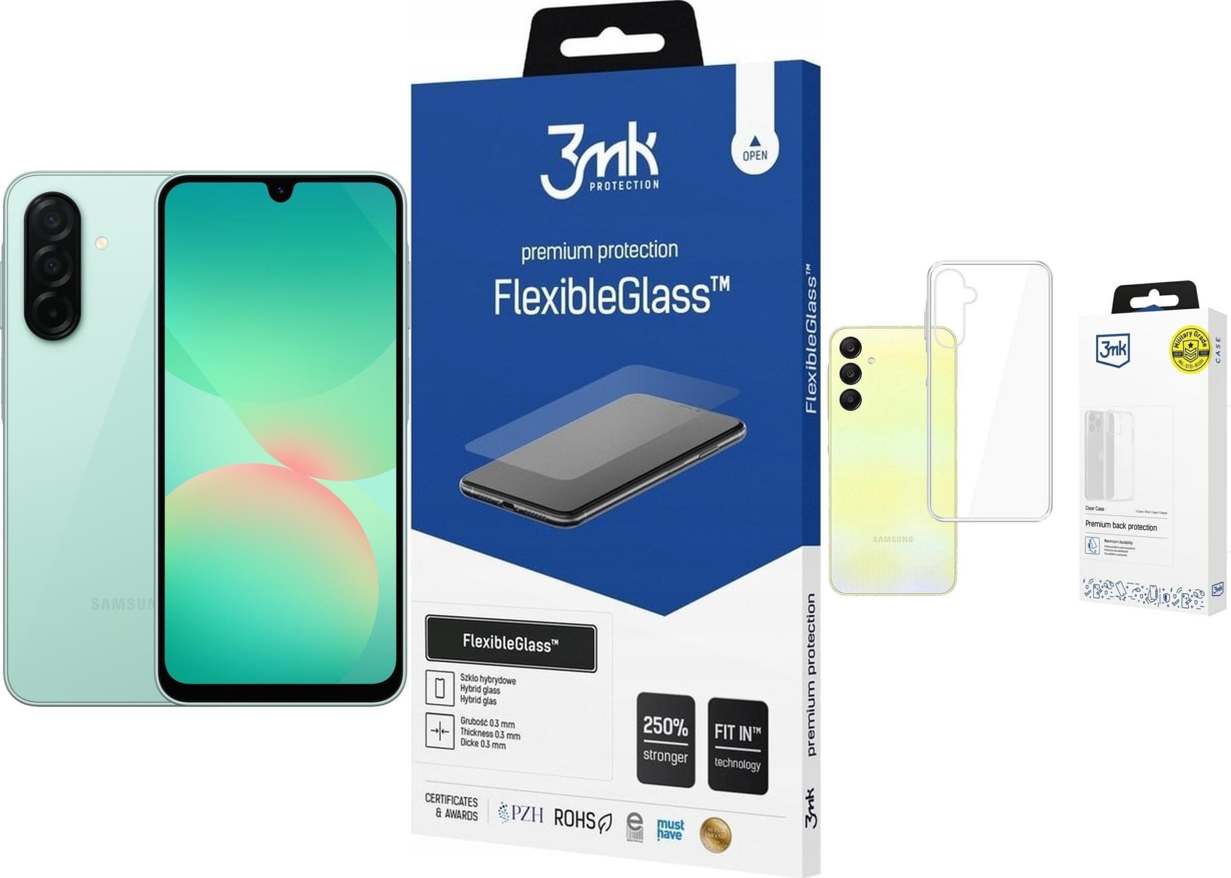 Smartfon Samsung Galaxy A26 5G 8/256GB Zielony (SM-A266BLGCEUE) + FlexibleGlass + Etui Clear Case