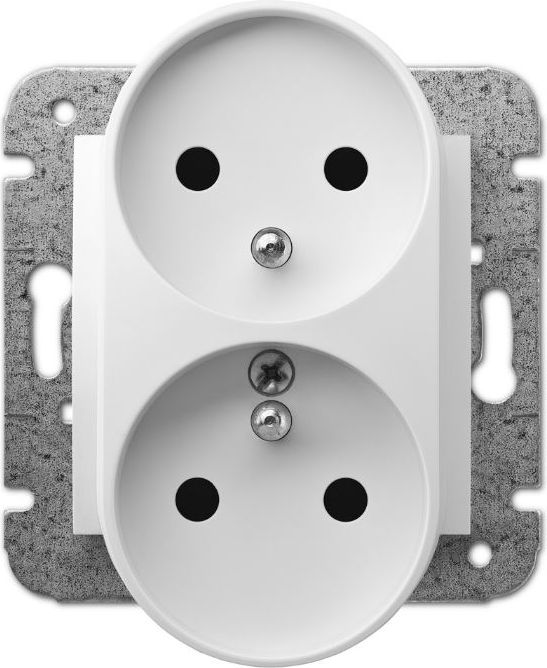 Elektro-Plast Gniazdo podwójne Carla 2x2P+Z z/u białe (1743-10)