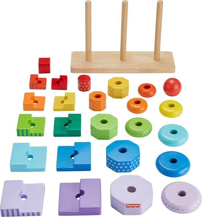 Fisher Price mediniai statymo bokšteliai (HXT76)