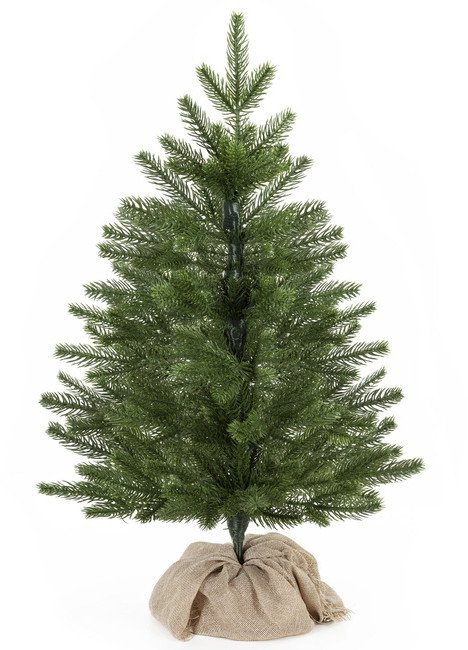 Choinka sztuczna 60 cm świerk kaukaski premium z jutą małe drzewko świateczne na stolik UNIWERSALNY