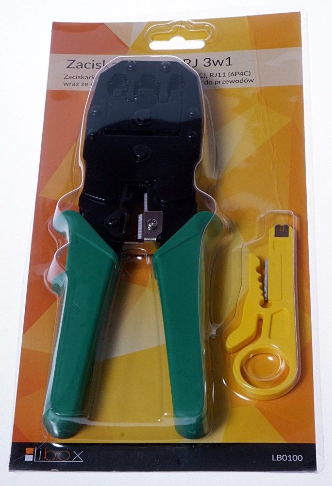 Libox Zaciskarka wtyków RJ11/RJ12/RJ45 + stripper (LB0100)