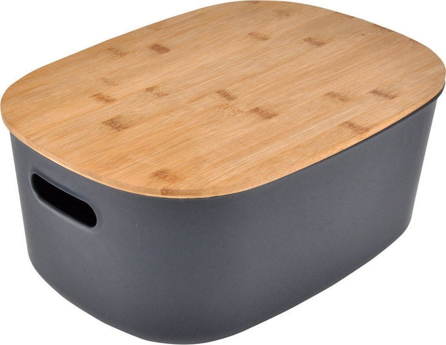 Homea Pudełko z tworzywa sztucznego z bambusową pokrywą, 3,5l
