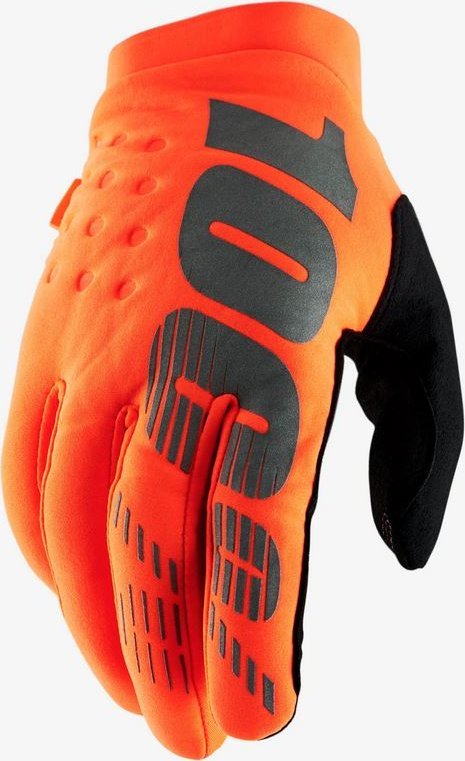 100% Rękawiczki 100% BRISKER Youth Glove fluo orange black roz. S (długość dłoni 140-149 mm) (DWZ)