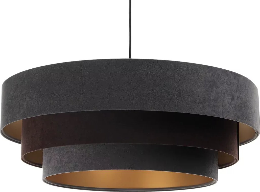 Lampa wisząca Lumes Welurowa lampa wisząca z potrójnym kloszem - S447-Cetra