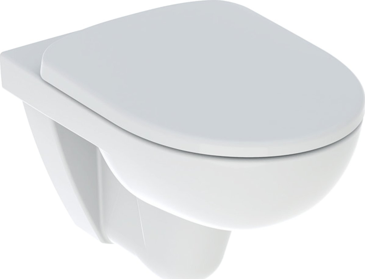 Miska WC Geberit Geberit Selnova Zestaw wiszącej miski WC, lejowa, B36cm, H39cm, T53cm, Rimfree, z deską sedesową, mocowanie od góry, wolne opadanie,