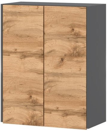 szafka kuchenna wisząca modułowa nowoczesna bella 80cm szara mat dąb wotan