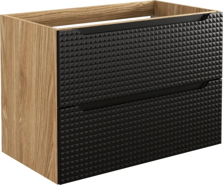 Comad Szafka pod umywalkę LUXOR BLACK 82-80-2S 80cm dąb olejowany/czarna COMAD