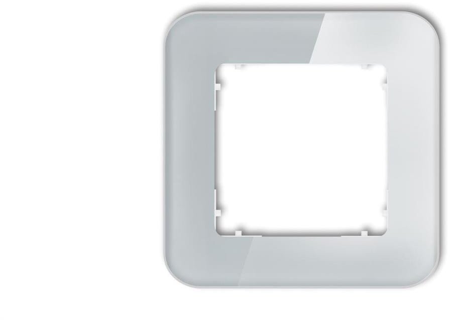 ICON Ramka uniwersalna pojedyncza zaokrąglona - efekt szkła (ramka: szara spód: biały) 15-0-IRSZ-1