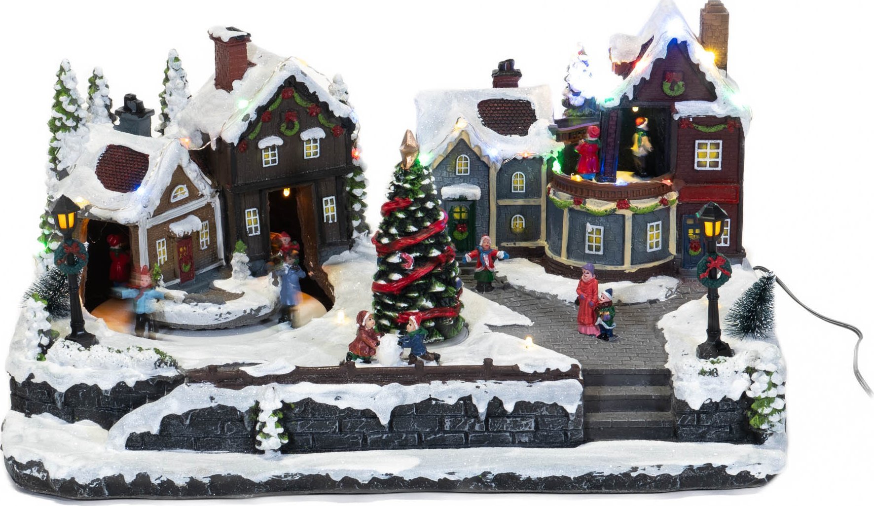 Dekoracja świąteczna Fééric Lights and Christmas Ruchoma scenka świąteczna z oświetleniem, 45 x 20,5 cm