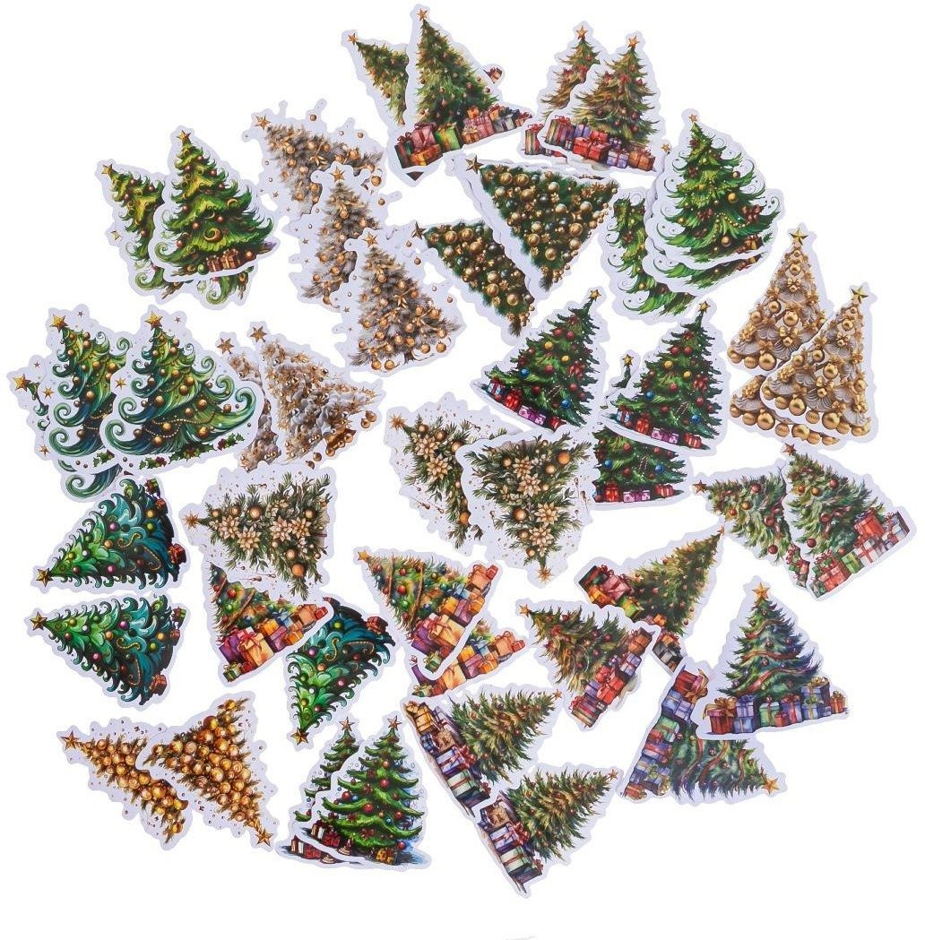 Naklejki papierowe Boże Narodzenie 4-6cm 46szt