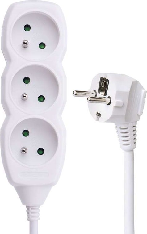 Emos Przedłużacz z uziemieniem 3 gniazda 3m biały (P0313)