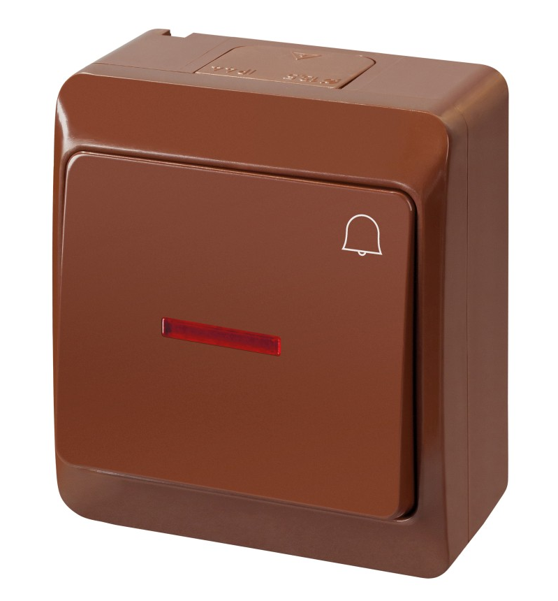 Elektro-Plast Łącznik natynkowy ŁNT Hermes dzwonek biały brązowy (0347-06)