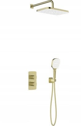 5759-501-31 / KFA / MALAGA / ZESTAW NATRYSKOWY PODTYNKOWY TERMOSTAT , PVD BRUSHED LIGHT GOLD /